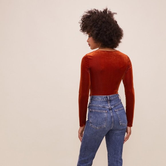 NWT ASTR The Label Tess velvet ribbed bodysuit - Picture 2 of 12